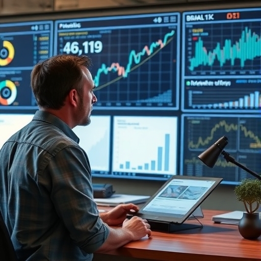 一位男子正在街頭交易股票