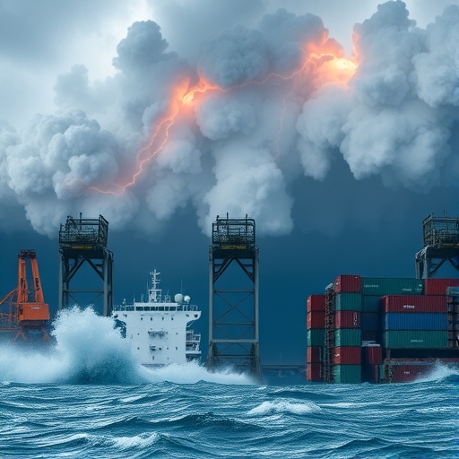 象徵貿易緊張的風暴