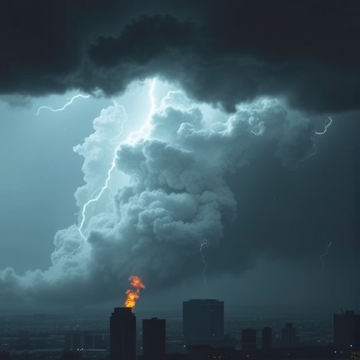 象徵貿易緊張的風暴