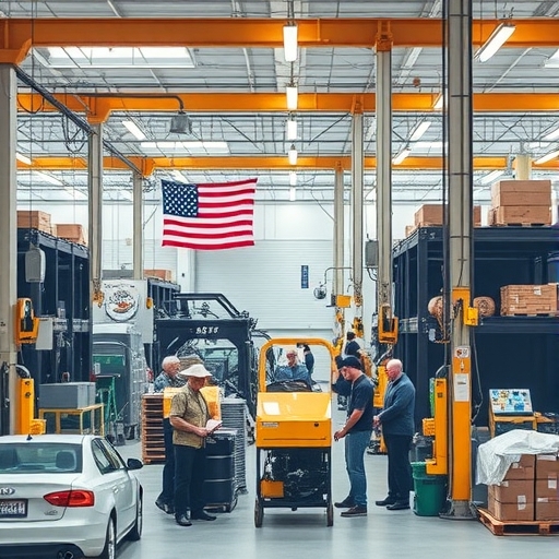 美國製造環境中的工廠內景