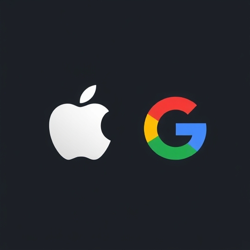 Apple 和 Google 標誌融合