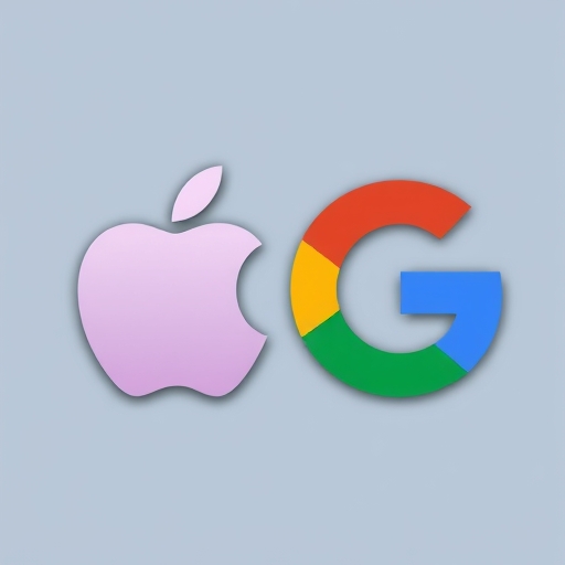 Apple 和 Google 標誌融合