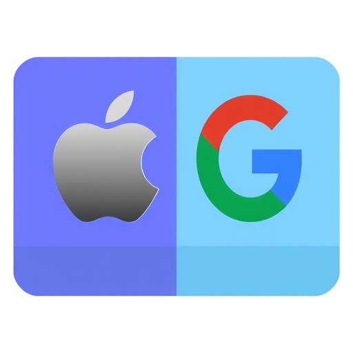 Apple 和 Google 標誌融合