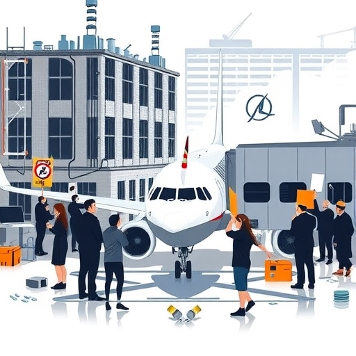 波音工人在工廠內進行罷工活動