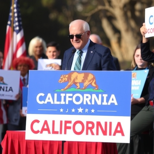 加州州長選舉競選活動場景