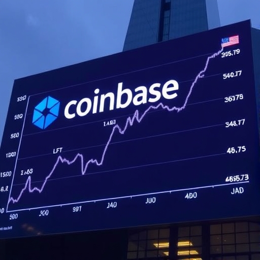 Coinbase股市圖表下跌