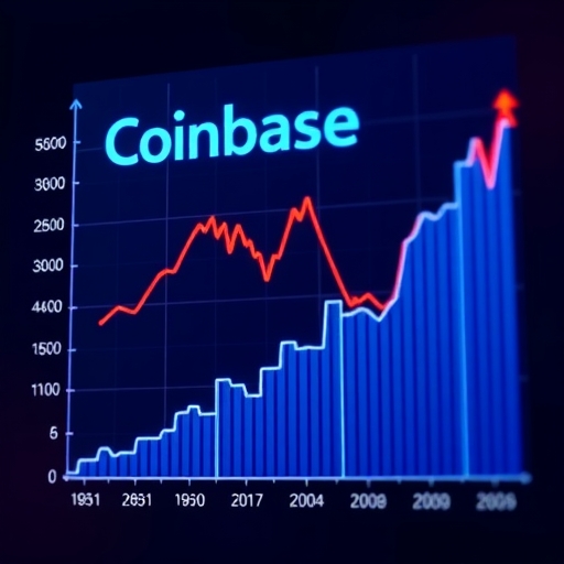 Coinbase股市圖表下跌