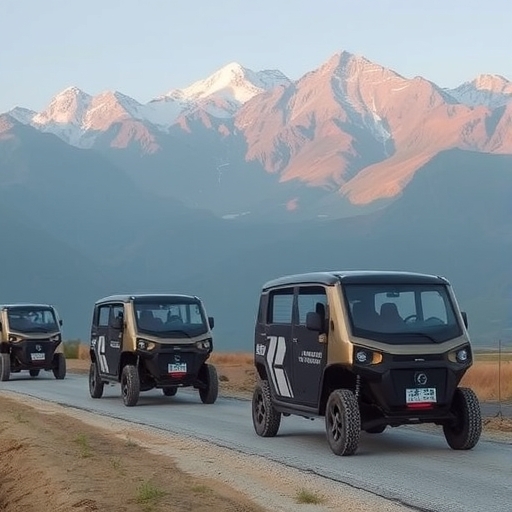 尼泊爾山區中的電動車充電站