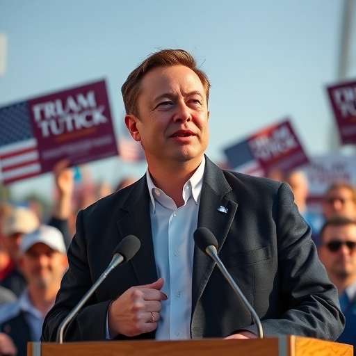 埃隆·馬斯克在政治集會上的情景
