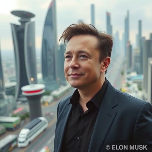 Elon Musk在未來城市中