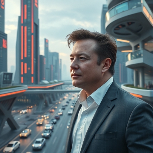 Elon Musk在未來城市中