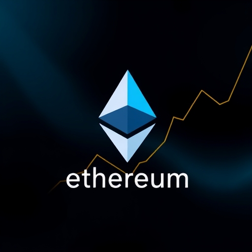 以太坊標誌與上升圖表