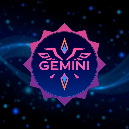 Gemini logo with digital background
