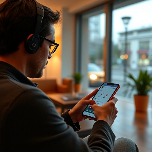 一位男子正在使用 Google Pixel 10 智慧手機