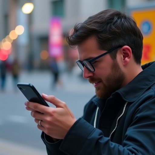 一位男子戴著 Pixel Watch 4 使用 Google Pixel 10 手機