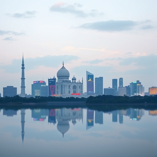 印度天際線與科技巨頭標誌