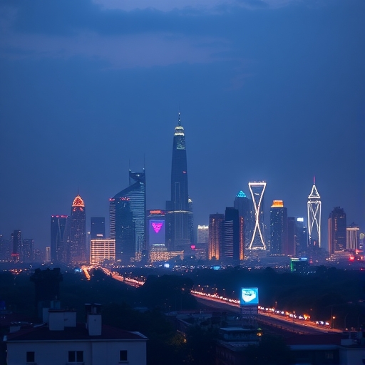 印度天際線與科技巨頭標誌