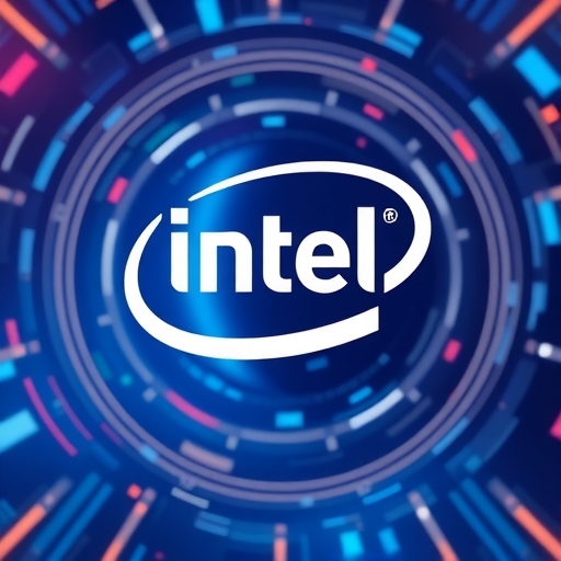 英特爾標誌與科技背景