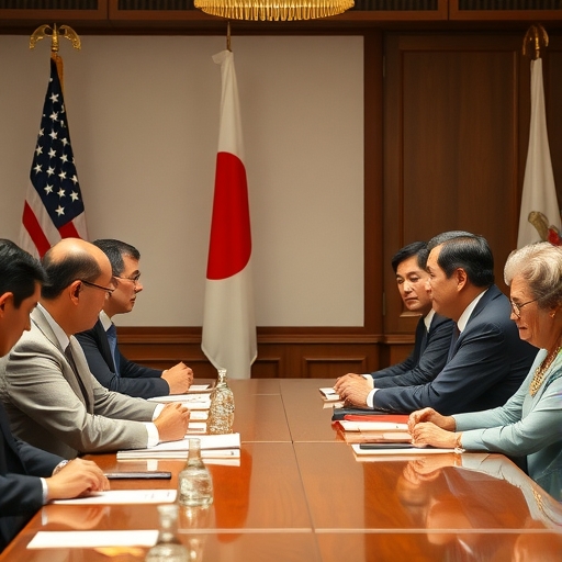 日本官員正在與美國代表會面