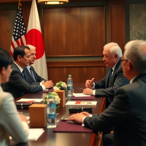 日本官員正在與美國代表會面