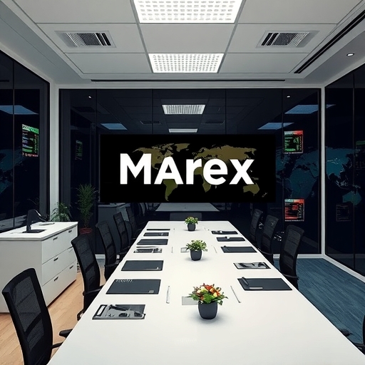Marex辦公室內展示區塊鏈視覺效果