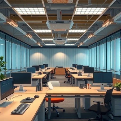 Meta AI辦公室內空無一人的桌子