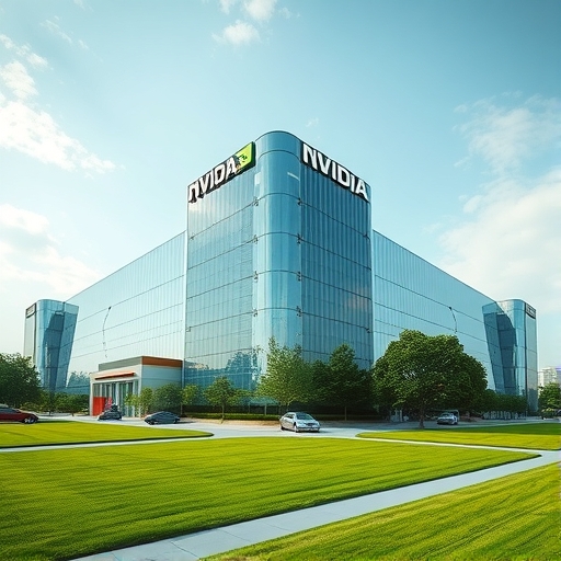 一座搭載AI技術的輝達大樓