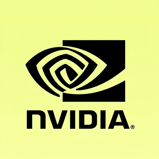 Nvidia標誌與AI元素融合