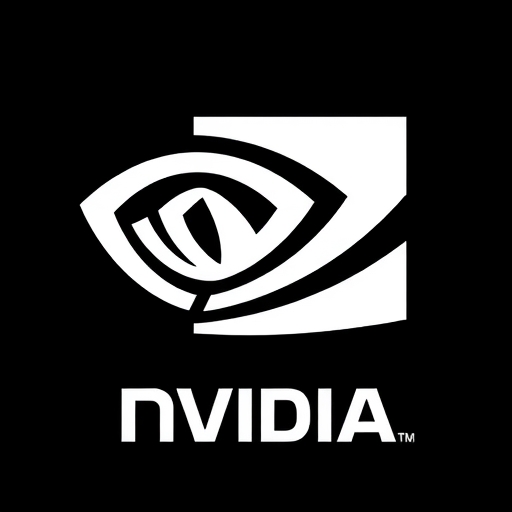 Nvidia標誌與AI元素融合