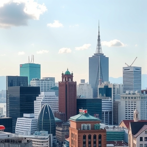 大阪市天際線與現代建築