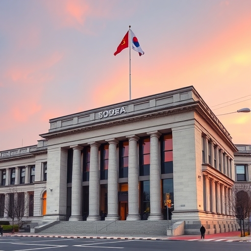 南韓中央銀行大樓夜景