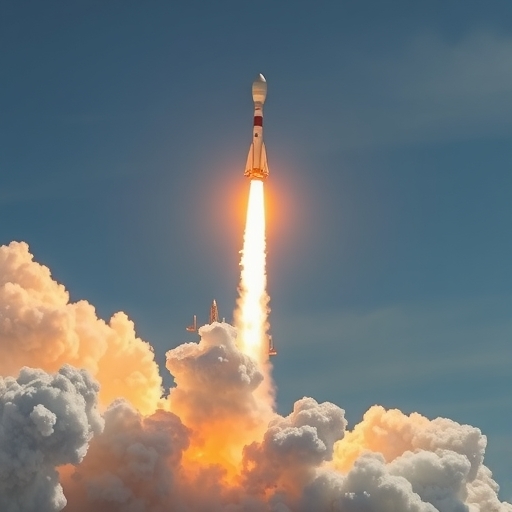 SpaceX火箭正在發射至太空