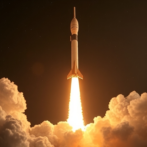 SpaceX火箭正在發射至太空