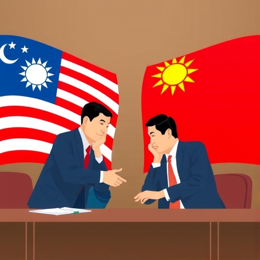 台灣政府官員進行經貿談判的畫面