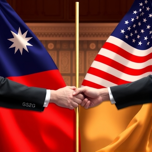 台灣與美國代表在貿易談判桌旁討論