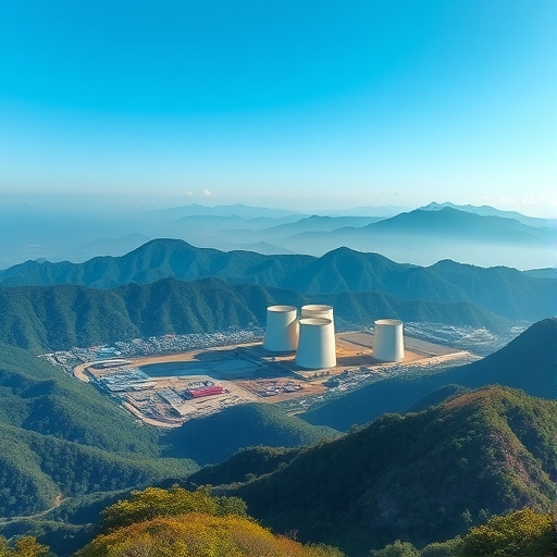 山區背景下的台灣核能發電廠景觀