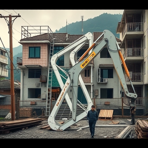 臺灣在颱風後進行重建的景象