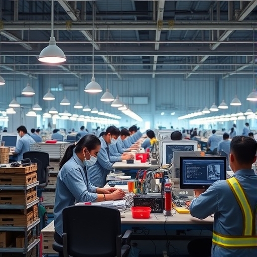 台灣半導體產業的工程師們在實驗室工作