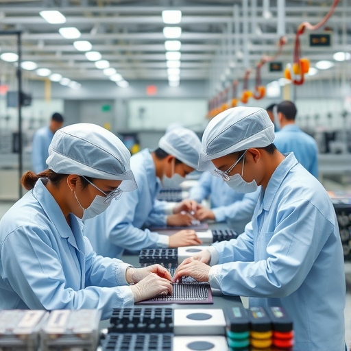 台積電台灣廠區的員工們正在工作