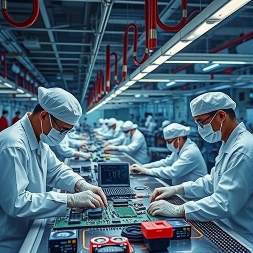 台灣半導體產業的員工們在工作中