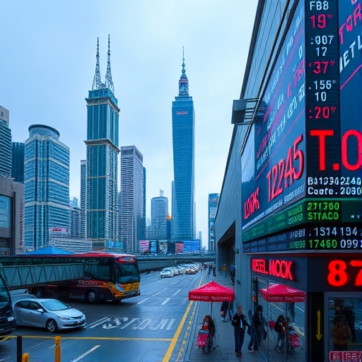 股市圖表顯示台灣股市波動