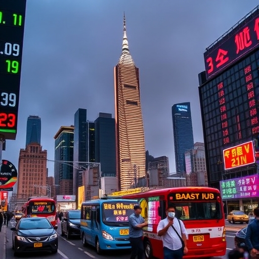 一位女子正在辦公室使用電腦分析股票