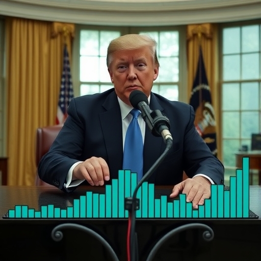 川普在白宮展示科技發展圖表