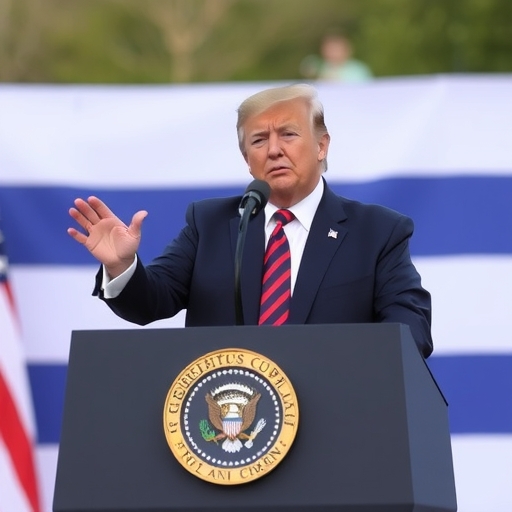 川普正在發表演講