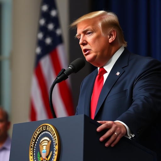 川普正在發表演講