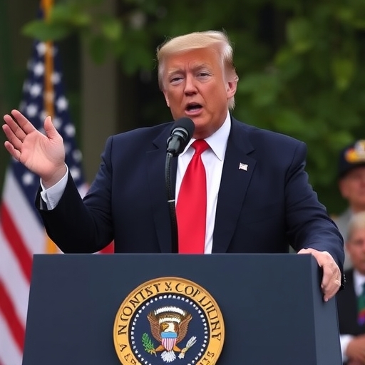 川普正在發表演講