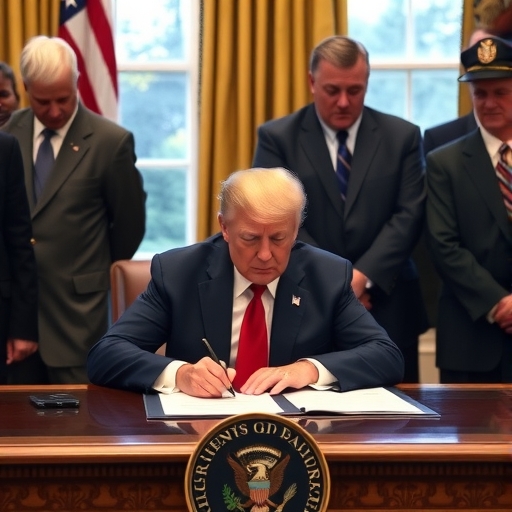 川普正在簽署歷史性的命令