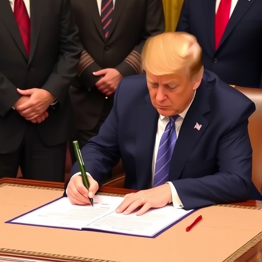 川普正在簽署歷史性的命令
