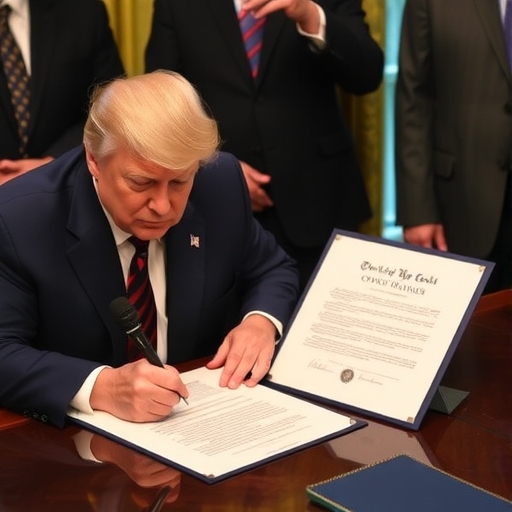 川普正在簽署歷史性的命令