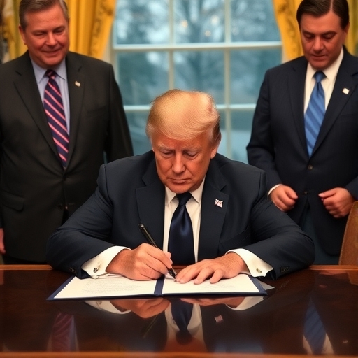 川普正在簽署歷史性的命令